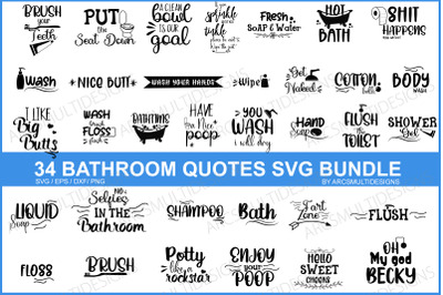 Bathroom quotes svg bundle