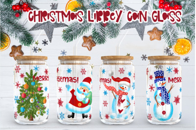 Christmas libbey can glass | Christmas snowman sublimation