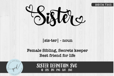 Sister Definition SVG, Sister Dictionary