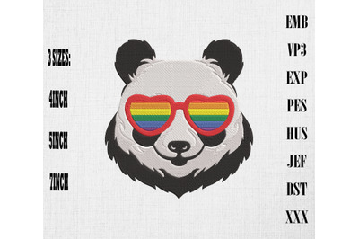 Panda Gay Pride LGBT Rainbow Sunglasses Embroidery