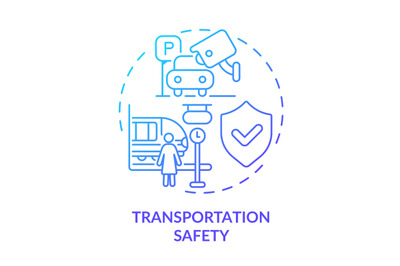 Transportation safety blue gradient concept icon