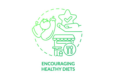 Encouraging healthy diets green gradient concept icon