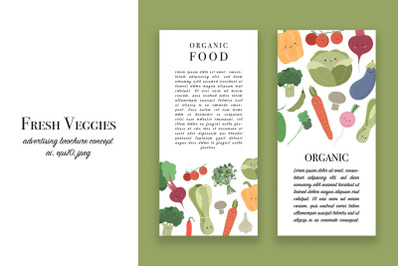 Fresh vegetables advertising brochure concept