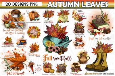 Autumn Leaves PNG Bundle 20 designs