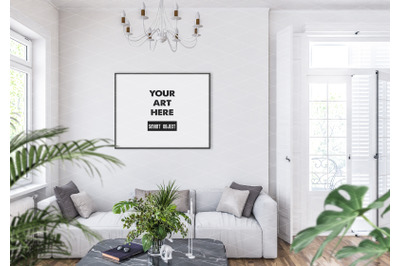 Interior scene artwork background frame mockup