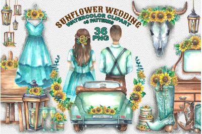 Sunflower Wedding clipart