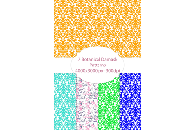 7 Botanical Damask Patterns