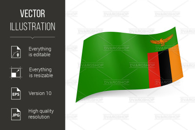 State flag of Zambia.