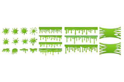 Green slime. Toxic mucus. Bright blots and smudges or dripping streams