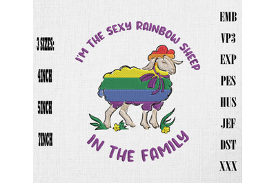 I&#039;m The Rainbow Sheep In The Family LGBT Embroidery