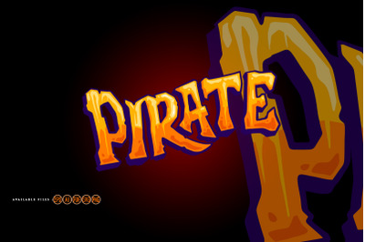 Pirate text style hand drawn illustrations