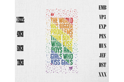 The World Has Bigger Problems LGBT Pride Embroidery