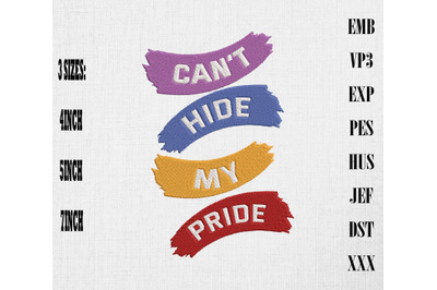 Can&#039;t Hide My Pride Proud Lesbian Gay Embroidery