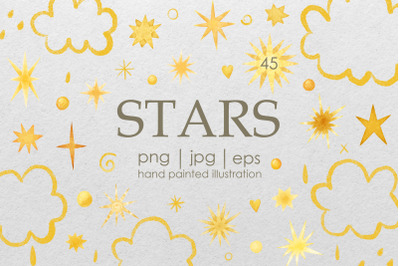 STAR, CLOUDS, SKY CLIPART