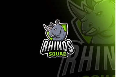 Rhinos Squad Esport Logo Template