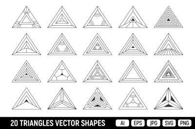 Triangles vector shapes&2C; triangles vector set