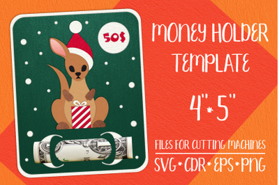 Kangaroo Christmas Card | Money Holder Template