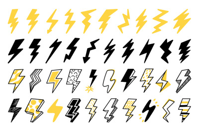 Lightning icon. Flash strike, electric power and electricity logo, nat