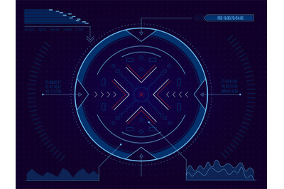 HUD target. Futuristic game interface framing for target focus, lock a