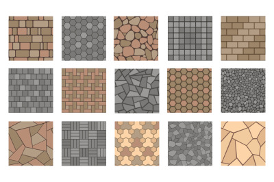 Floor stone pattern. Pavement tile of stone, bricks and concrete, road