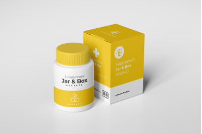 Supplement Jar and Box Mockup