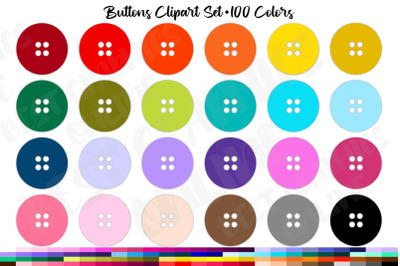100 Buttons Clipart Set, Button Sewing illustration clipart