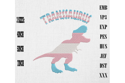 Trans Dinosaurs Transexual LGBT Pride Embroidery