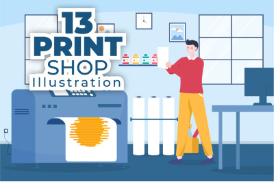 13 Print Shop Design Illustration