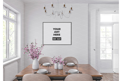 Interior scene artwork background frame mockup