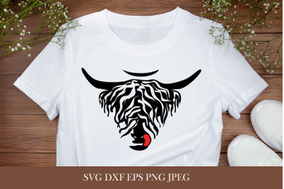 Highland Longhorn cow SVG DXF EPS PNG