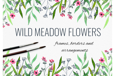 Wild Meadow Flowers Frames, Borders_ Arrangements