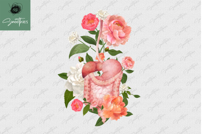 Anatomy Digestive System With Flower PNG