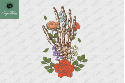 Anatomy Hand With Flower Design