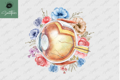 Anatomy Eye With Flower Design PNG