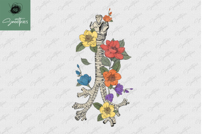 Anatomy Larynx With Flower Design PNG