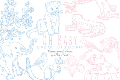 Oh Baby Line Art Vector Collection