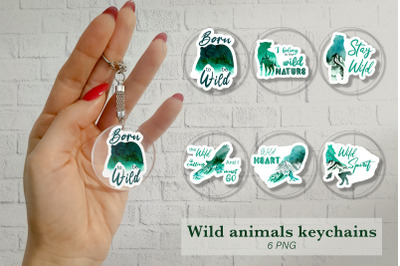 Wild animal Keychain sublimation PNG | Keychain bundle