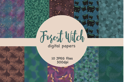 Forest Witch Pattern | Halloween Digital Paper