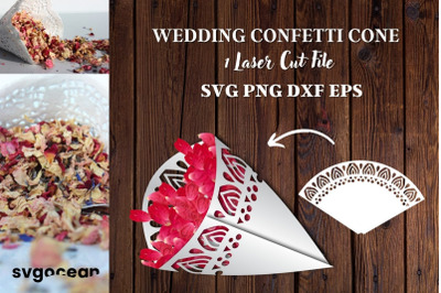 Wedding Confetti Cones SVG