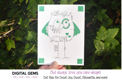 Cricut Joy SVG | Owl always love you Insert Greeting Card.