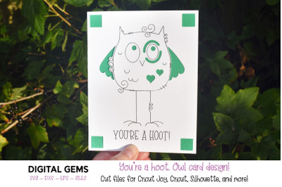 Cricut Joy SVG | You&#039;re a hoot, Owl Insert Greeting Card.