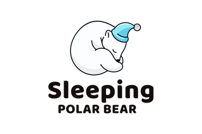 Sleeping Polar Bear Logo Template