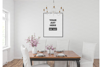 Interior scene artwork background frame mockup