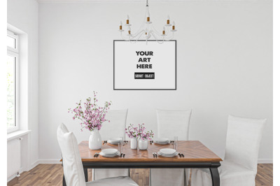 Interior scene artwork background frame mockup