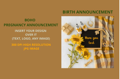 Digital Pregnancy Announcement  , Letter Board Mockup