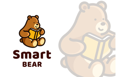 Smart Bear Cute Logo Template