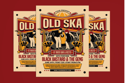 Old Ska Music Concert Flyer
