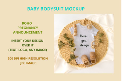 Mockup of white infant bodysuit  Baby bodysuit mock up