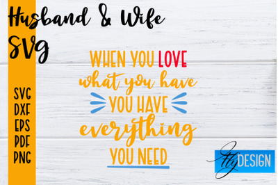 Husband and Wife SVG | Husband Quotes SVG | Wife Quotes Designs