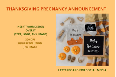 Fall Pregnancy Announcement, Editable Letterboard for Social Media
